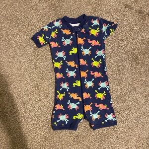 Hanna Andersson Navy Crab Print Kids Bodysuit